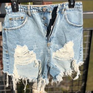 Distressed Jean shorts
